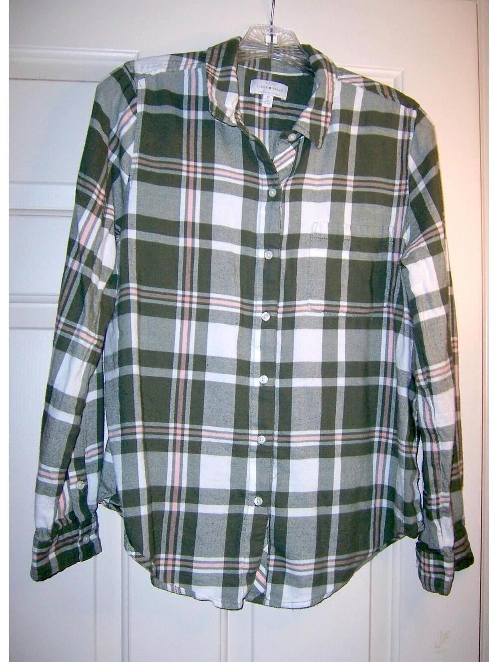 Lucky Brand Women's Plaid Flannel Button-Up Shirt - Med